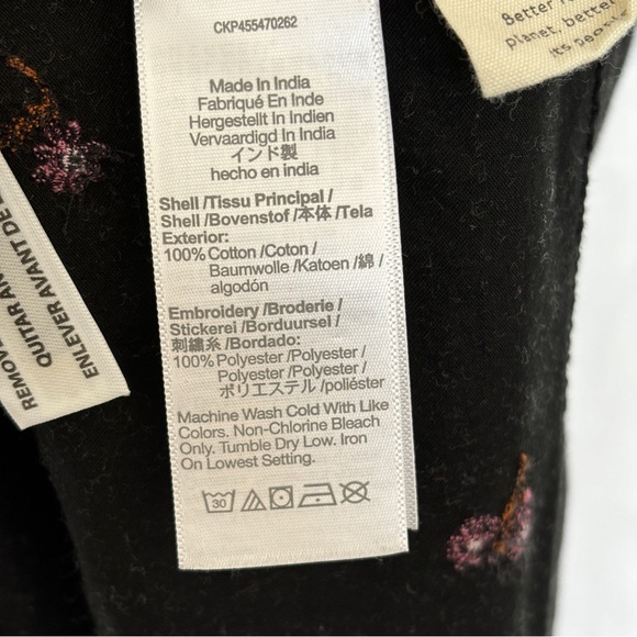 Madewell womens black Short-Sleeve Cattail Tiered Dress in Amie Floral size Med - Picture 7 of 10